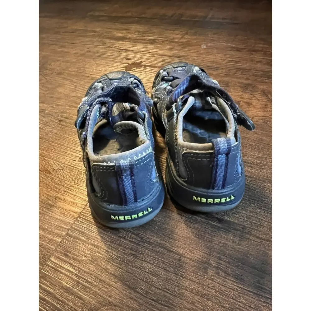 Merrell Kids Hydro Sandals Size 9M Gray/Navy Select Grip Water Shoes Outdoor